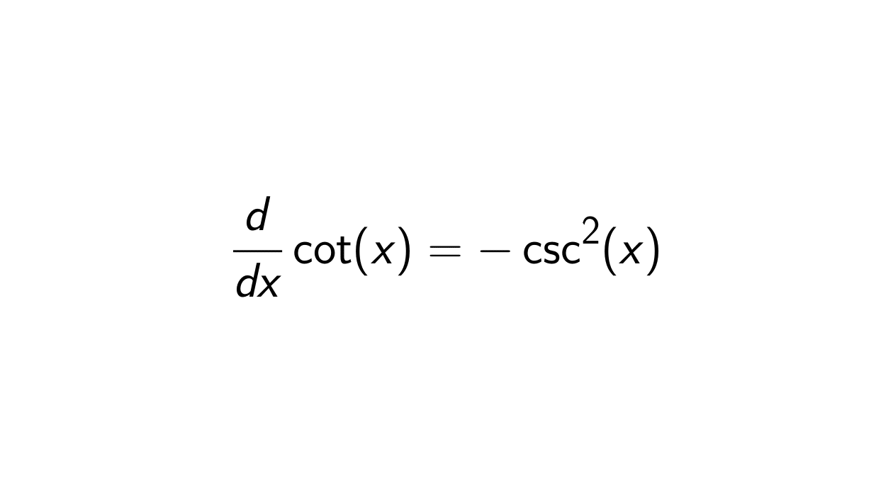 You are currently viewing What is the derivative of cot(x)?