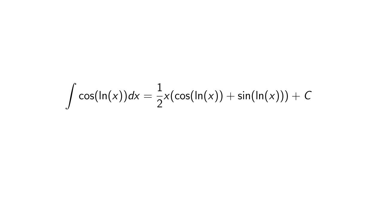 Read more about the article What is the integral of cos(ln(x))?