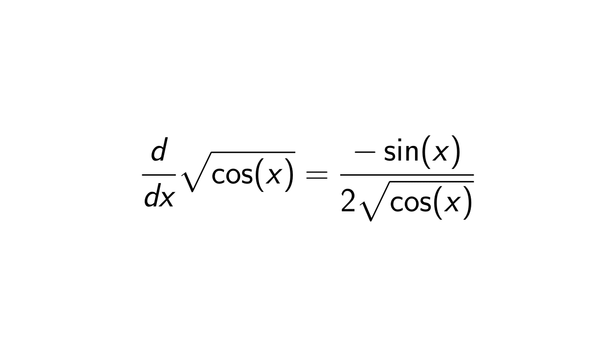 Read more about the article Derivative of square root cos(x)